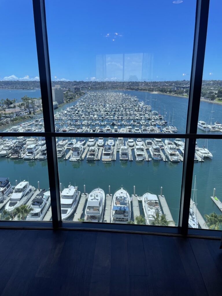 Marina views at Sheraton San Diego Resort wedding venue in San Diego.