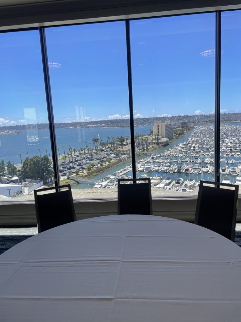 Stunning Views of Sheraton San Diego Resort of Marisol Event Space by Marshecka Weddings.